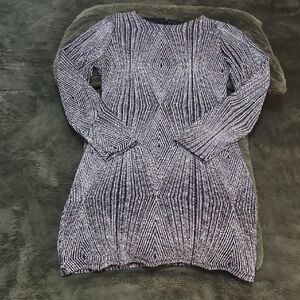 Trixxi Black and White Diamond Pattern Shimmer Dress Size Large